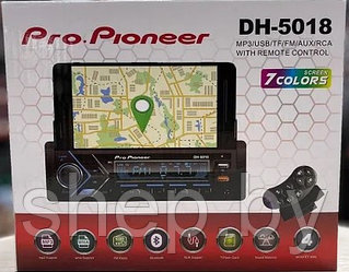 АВТОМОБИЛЬНАЯ МАГНИТОЛА С ДЕРЖАТЕЛЕМ ДЛЯ ТЕЛЕФОНА PRO.PIONEER DH-5018 7 ЦВЕТОВ ПОДСВЕТКИ  ПУЛЬТ