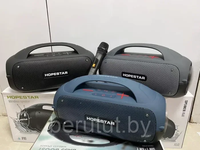 Колонка портативная музыкальная Bluetooth HOPESTAR A50 с микрофоном - фото 6 - id-p215035773