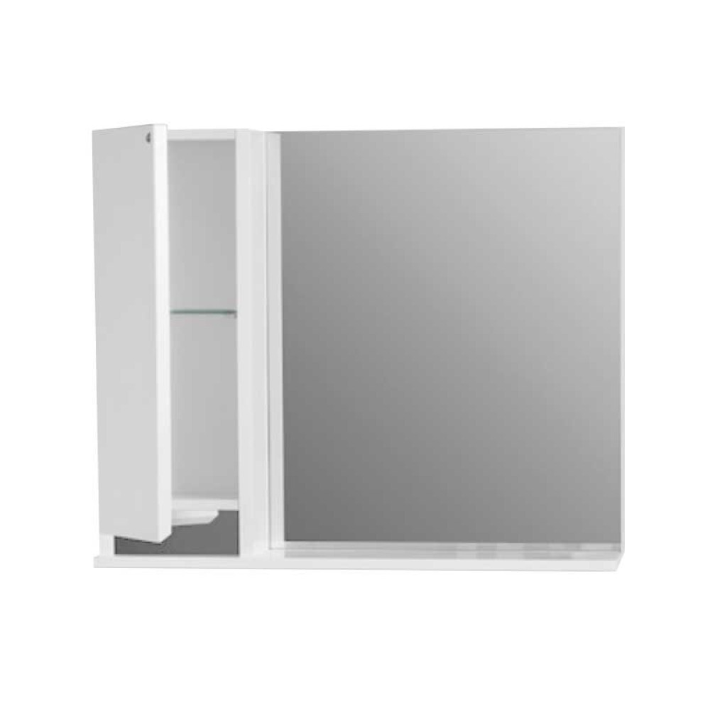 Полка зеркальная со шкафом 60 Бергамо левая, АВН, арт.47.02-01