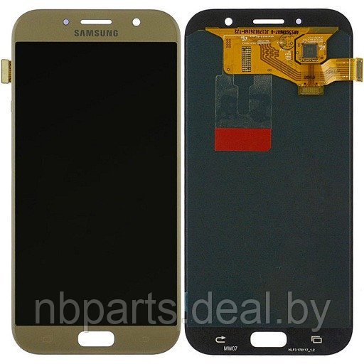 Дисплей Samsung Galaxy A7 2017 A720/720F Золотой (Оригинал, снятый) в раме LCD A720 - фото 1 - id-p111771157