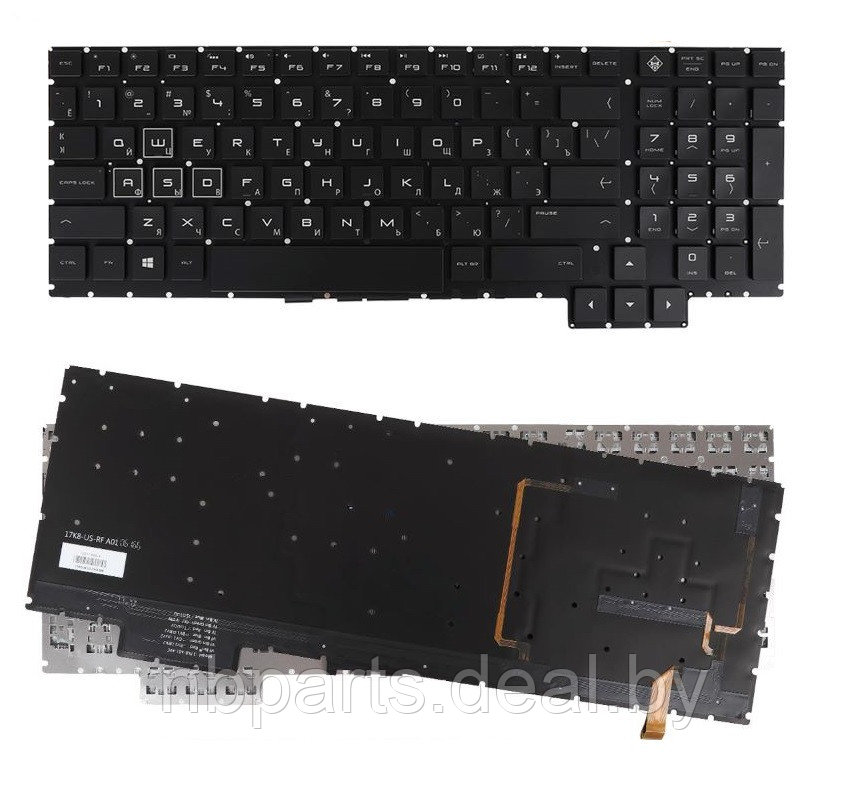 Клавиатура для ноутбука HP Omen 15-CE 15-CE000, чёрная, с подсветкой RGB, RU - фото 1 - id-p114707289