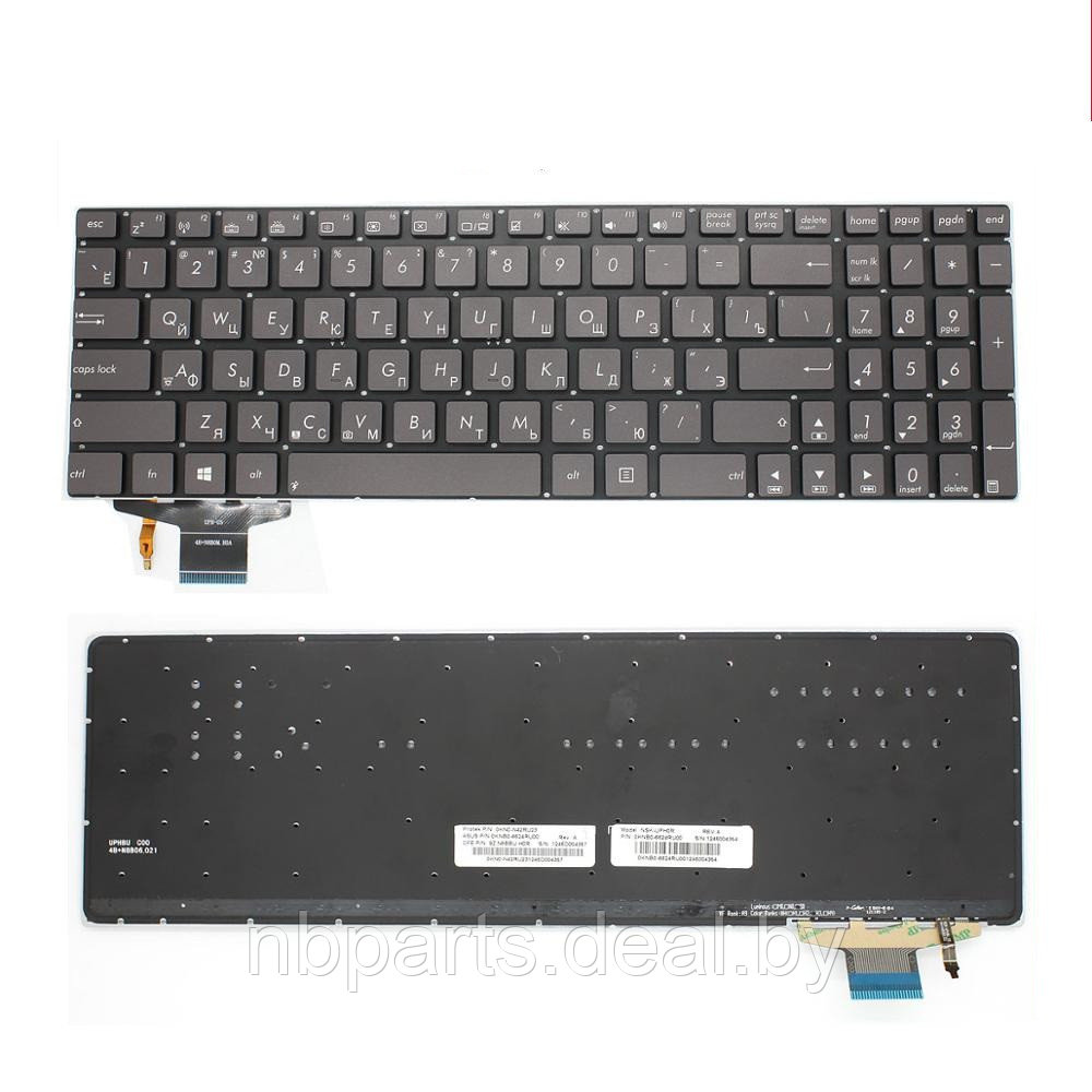 Клавиатура для ноутбука ASUS ZenBook UX51 чёрная, с подсветкой,, RU