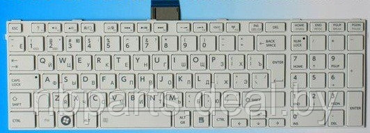 Клавиатура для ноутбука Toshiba Satellite L850, C850, белая, с рамкой, RU - фото 1 - id-p111763363
