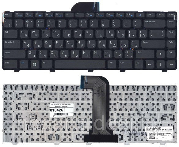 Клавиатура для ноутбука Dell Inspiron 15Z-5523, Vostro 2421, чёрная, с рамкой, RU - фото 1 - id-p111773939