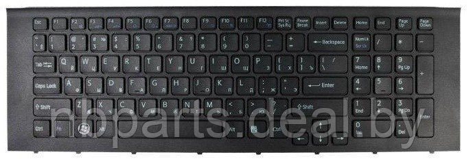 Клавиатура для ноутбука Sony VPC-EC, чёрная, с рамкой, RU - фото 1 - id-p111773966