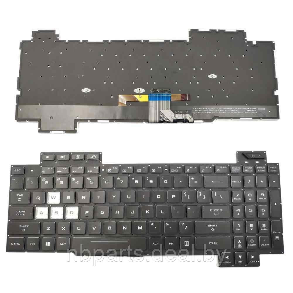Клавиатура для ноутбука ASUS ROG Strix SCAR II GL704, чёрная, с подсветкой, RU - фото 1 - id-p135554241