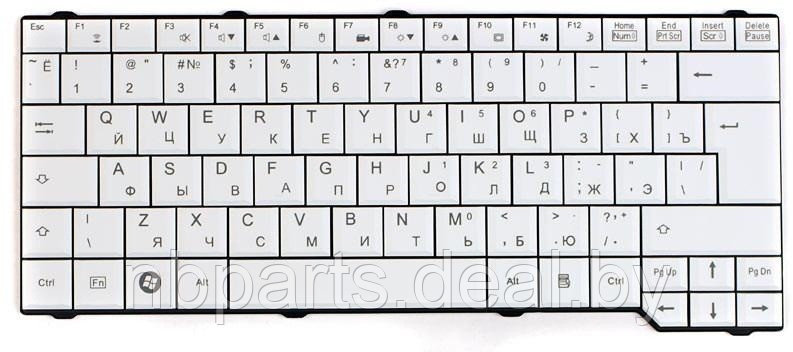 Клавиатура для ноутбука Fujitsu Amilo SA3650, SI3655,  белая, RU