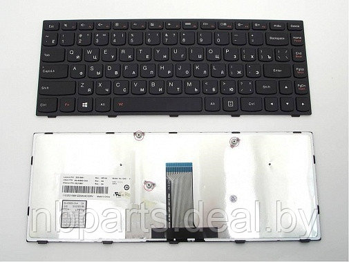 Клавиатура для ноутбука Lenovo IdeaPad Flex 14, Z410, чёрная, с рамкой, RU - фото 1 - id-p111774080