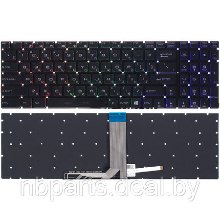 Клавиатура для ноутбука MSI GE75 Raider 10SGS, чёрная, c RGB-подсветкой, RU - фото 1 - id-p204097940