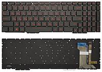 Клавиатура для ноутбука ASUS ROG Strix FX553VE, GL553, черная, с подсветкой, красные буквы, RU