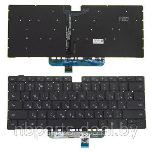 Клавиатура для ноутбука Huawei MagicBook HBL-W29, чёрная, с подсветкой, RU - фото 1 - id-p204357671