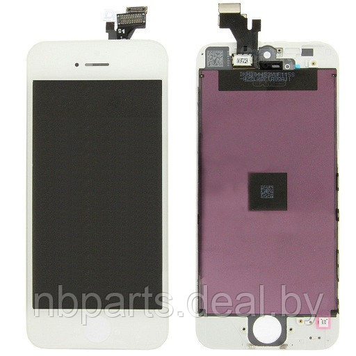 Дисплей для iPhone 5 с тачскрином (яркая подсветка) белый LCD - фото 1 - id-p194500897