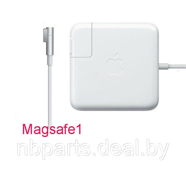 Блок питания (зарядное устройство) для ноутбука Apple 60W, 16.5V 3.65A, Magsafe 1, A1344, копия с переходником - фото 1 - id-p111777858