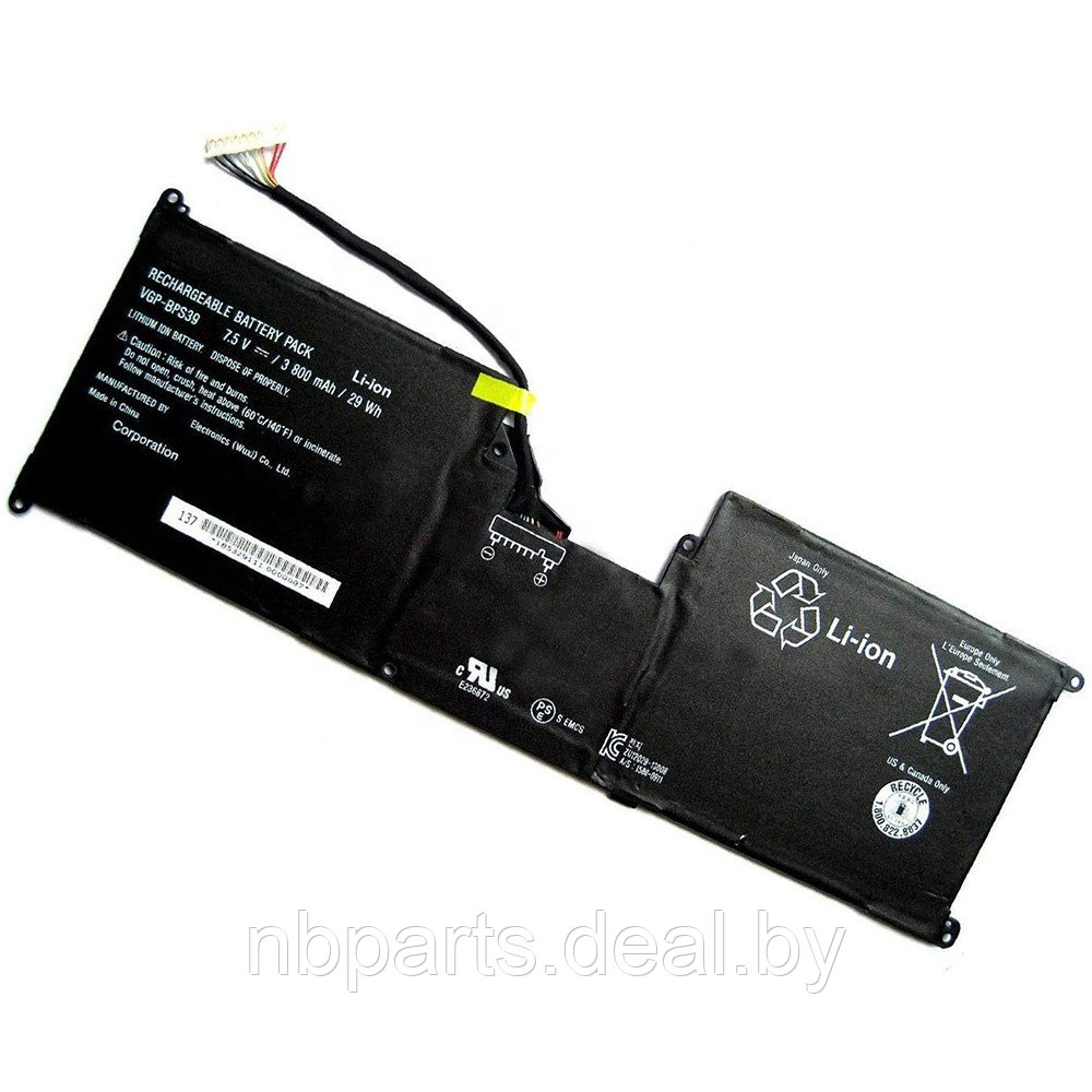 Аккумулятор (батарея) для ноутбука Sony Vaio Tap Tablet 11 7.5V 3800mAh VGP-BPS39 - фото 1 - id-p194502080