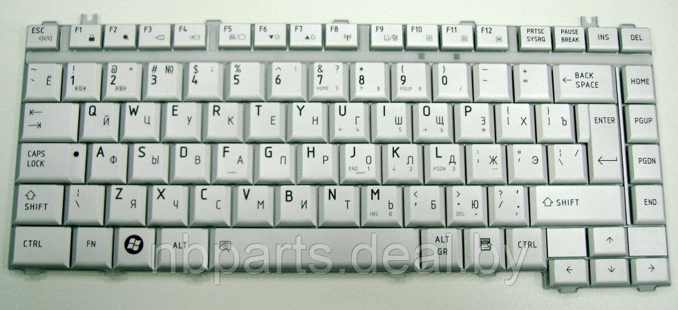 Клавиатура для ноутбука Toshiba Satellite A200, M200, серебро, RU - фото 1 - id-p181385655