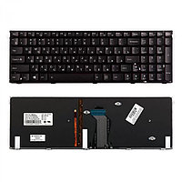 Клавиатура для ноутбука Lenovo IdeaPad Y500, Y510p, чёрная, с подсветкой, с рамкой, RU