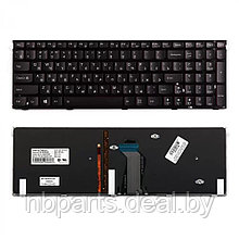 Клавиатура для ноутбука Lenovo IdeaPad Y500, Y510p, чёрная, с подсветкой, с рамкой, RU