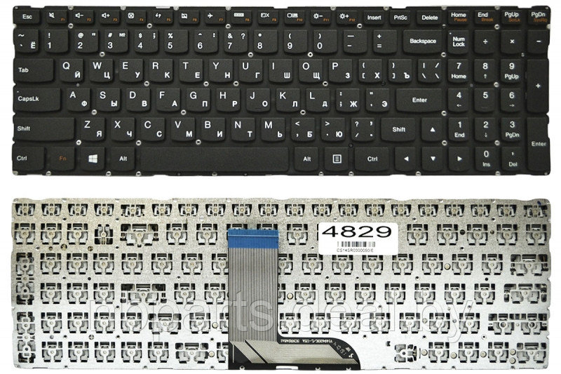Клавиатура для ноутбука Lenovo IdeaPad 700-15ISK, чёрная, RU - фото 1 - id-p111769118