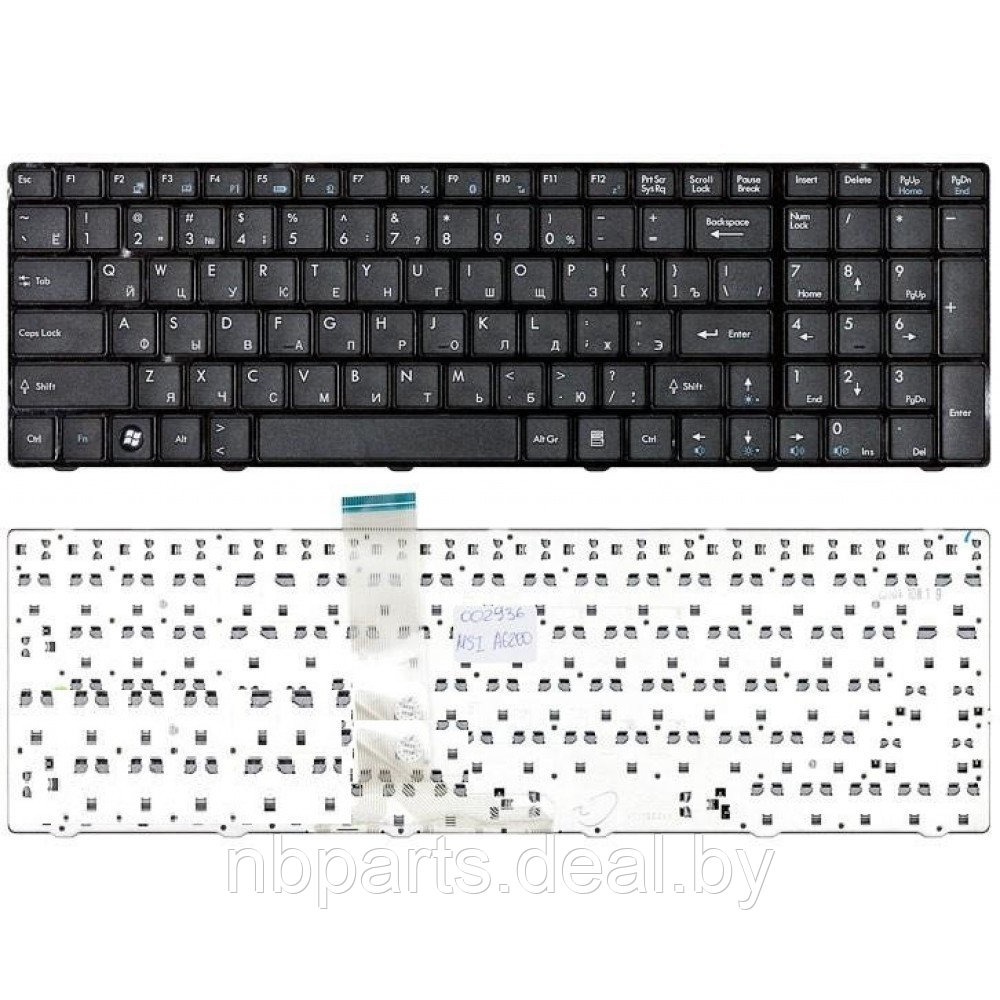 Клавиатура для ноутбука MSI A6200, CR620, чёрная, с рамкой, RU - фото 1 - id-p194500990