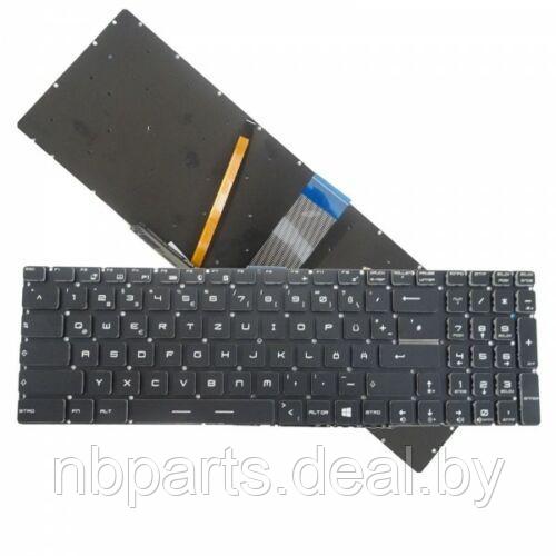 Клавиатура для ноутбука MSI GT72, GS60, чёрная, с белой подсветкой, без ушей, RU - фото 1 - id-p111775794