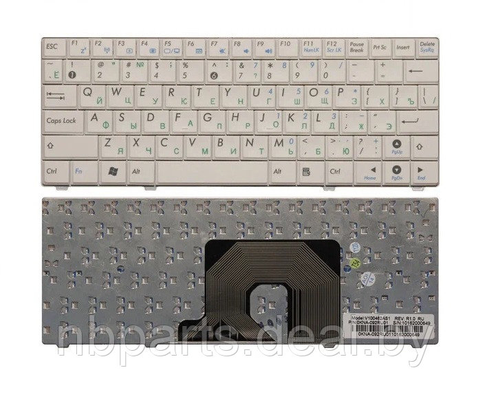 Клавиатура для ноутбука ASUS EeePC 900HA, белая, RU - фото 1 - id-p196803435