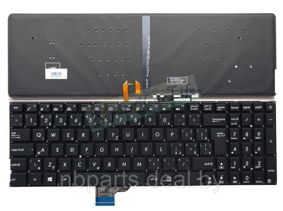 Клавиатура для ноутбука ASUS ZenBook Pro UX550 UX530 чёрная, с подсветкой, маленький Enter, RU - фото 1 - id-p111774578