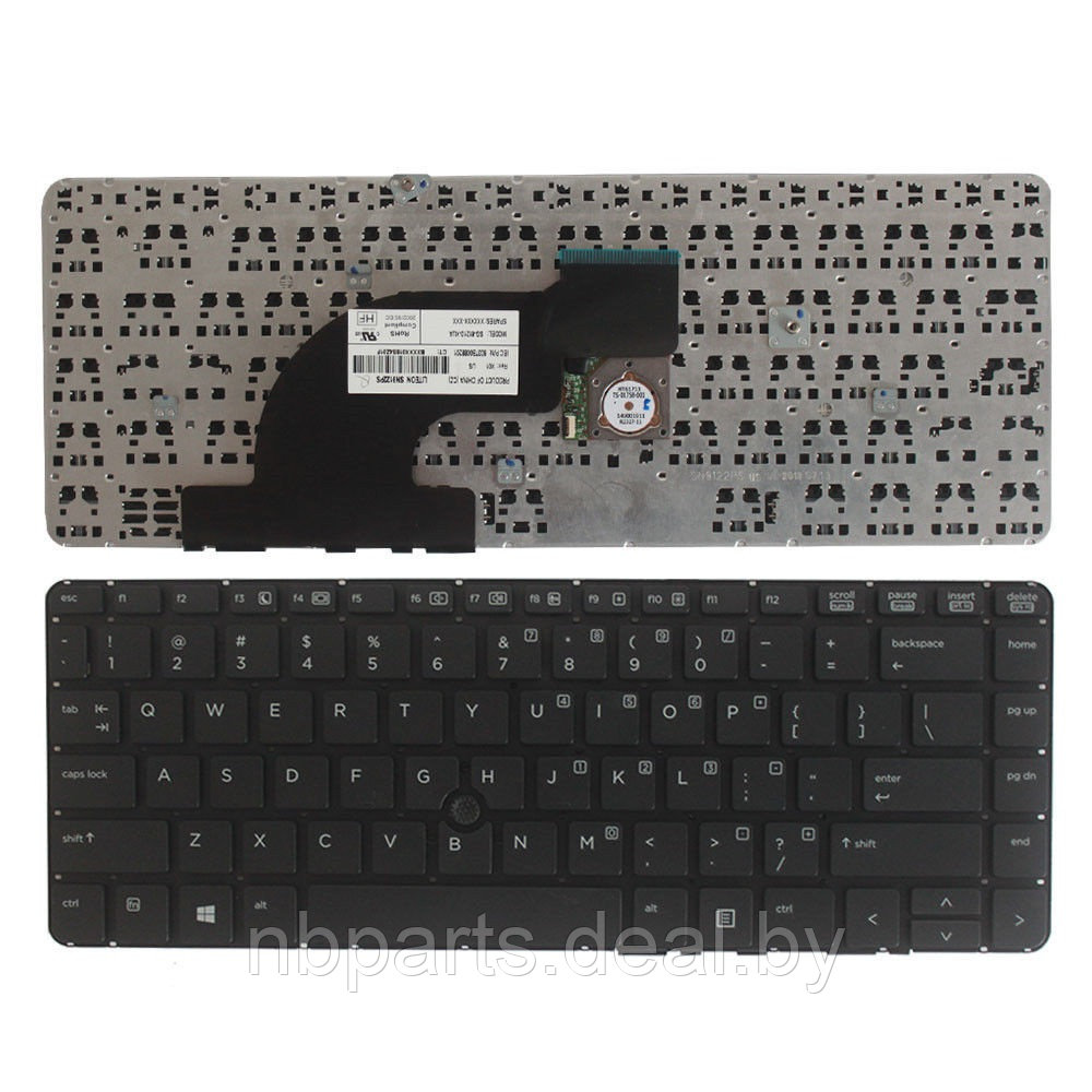 Клавиатура для ноутбука HP Probook 640 G1, 645 G1, чёрная, Trackpoint, маленький Enter, RU - фото 1 - id-p111774579