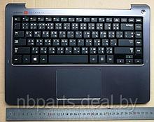 Верхняя часть корпуса (Palmrest) Samsung NP530U4E  синий, Touchpad, динамики, RU, BA75-04621C