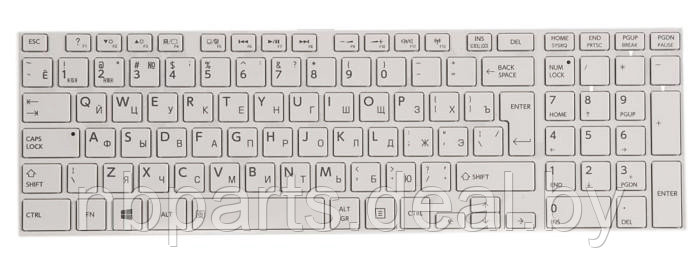 Клавиатура для ноутбука Toshiba Satellite L50-A, белая, маленький Enter, с рамкой, RU - фото 1 - id-p198558601