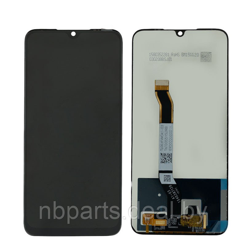 LCD дисплей для Xiaomi Redmi Note 9S, Note 9 Pro, Note в сборе с тачскрином (черный), Оригинал 100% LCD - фото 1 - id-p199387941