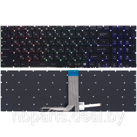 Клавиатура для ноутбука MSI GE75 Raider 10SGS, чёрная, c RGB-подсветкой, RU Уценка - фото 1 - id-p214214812
