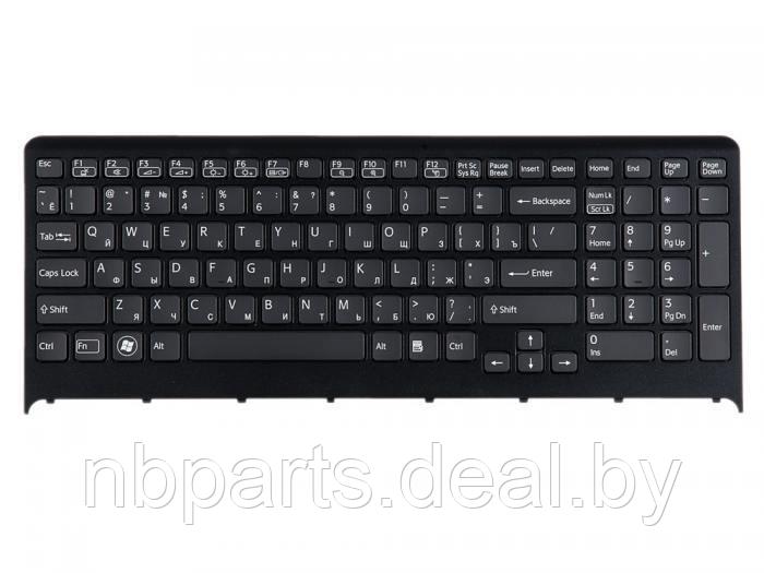 Клавиатура для ноутбука Sony VPC-F2, чёрная, с подсветкой, с рамкой, RU