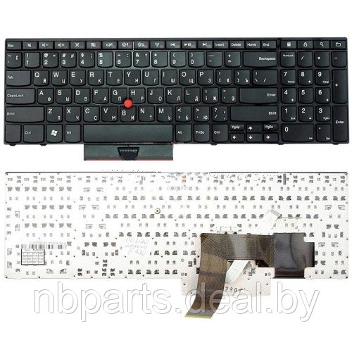 Клавиатура для ноутбука Lenovo ThinkPad Edge E520, E525, чёрная, большой Enter, с рамкой, RU - фото 1 - id-p111769604