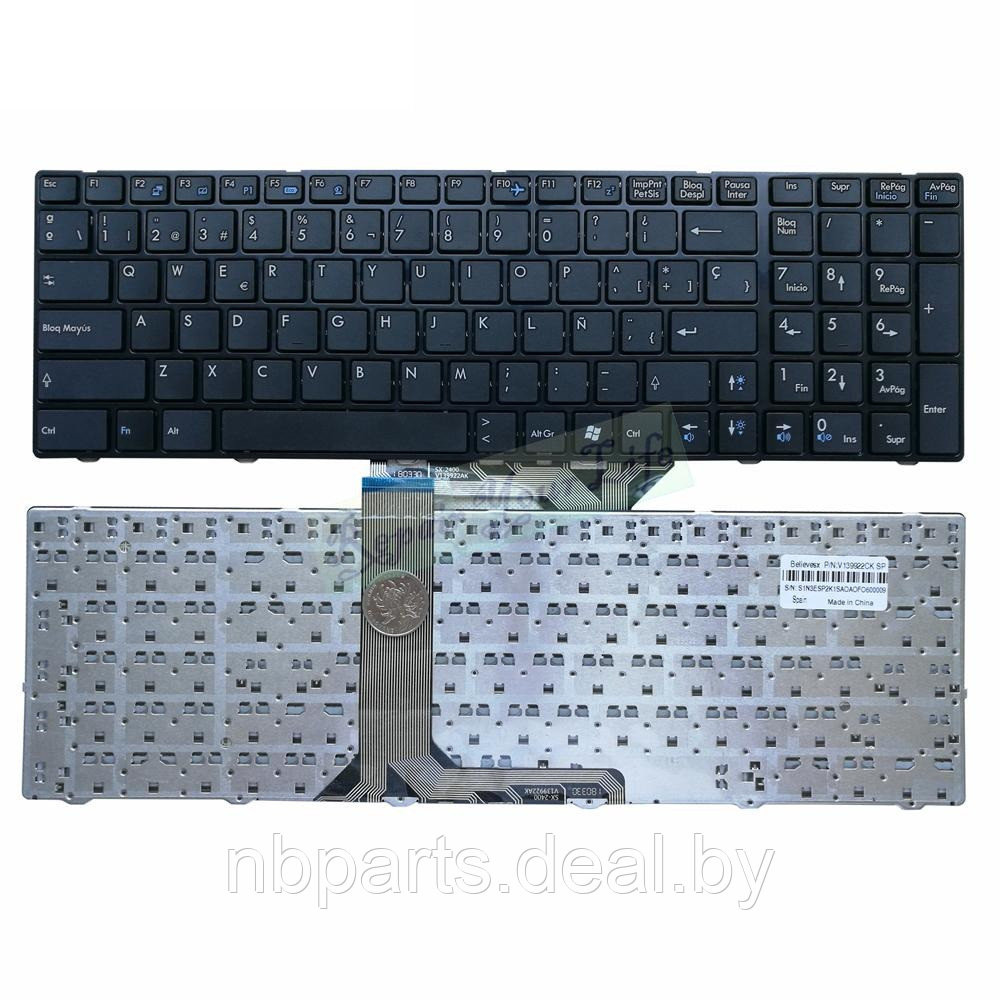 Клавиатура для ноутбука MSI GE60, GE70, чёрная, без ушей, с рамкой, RU - фото 1 - id-p111769674