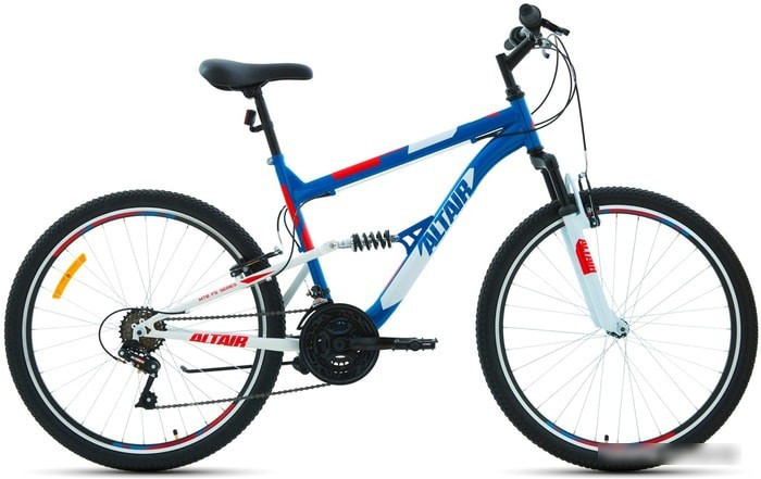 Велосипед Altair MTB FS 26 1.0 р.16 2021 (синий/красный) - фото 1 - id-p210508861