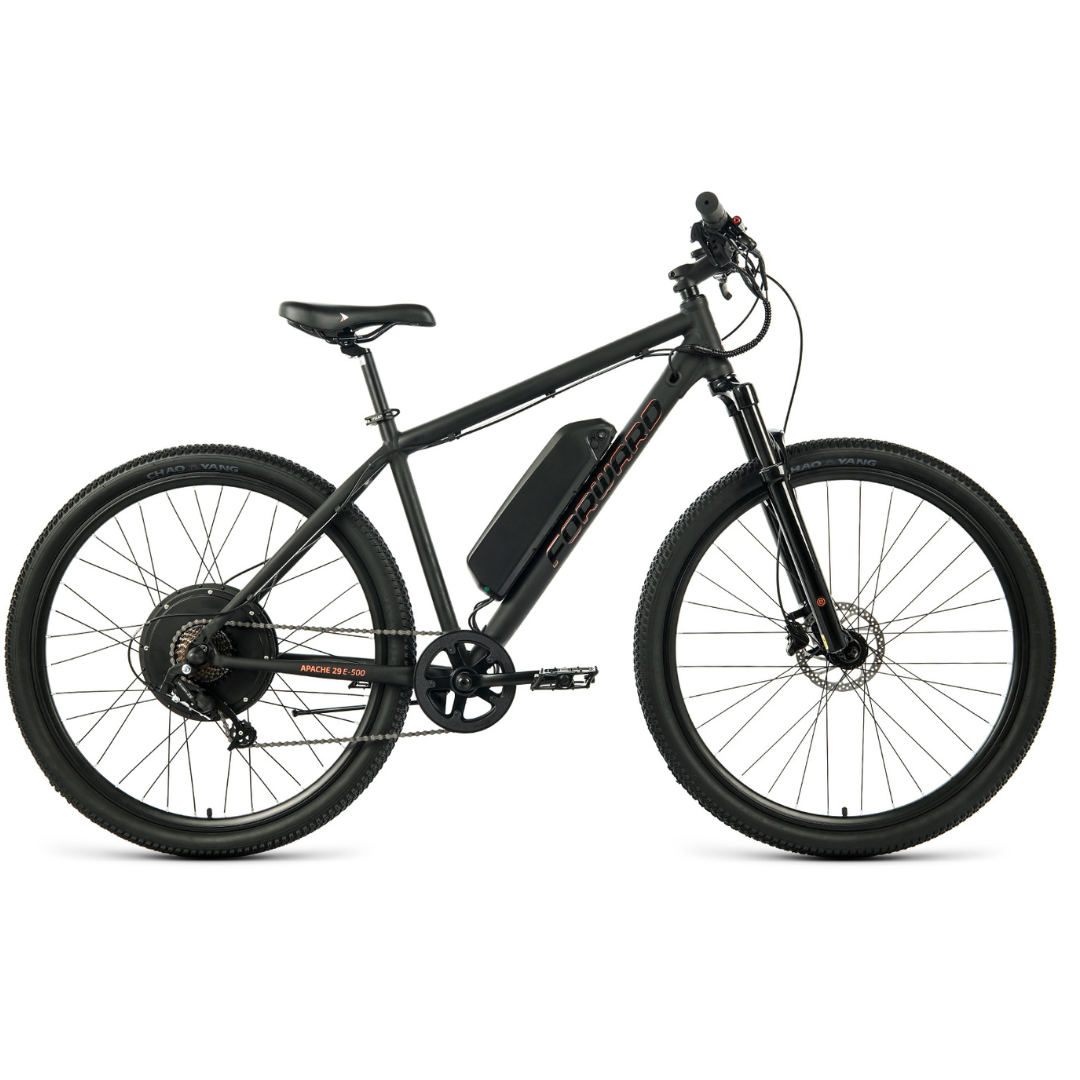 Электровелосипед FORWARD APACHE 29 E-500 черный матовый/черный - фото 1 - id-p215051546