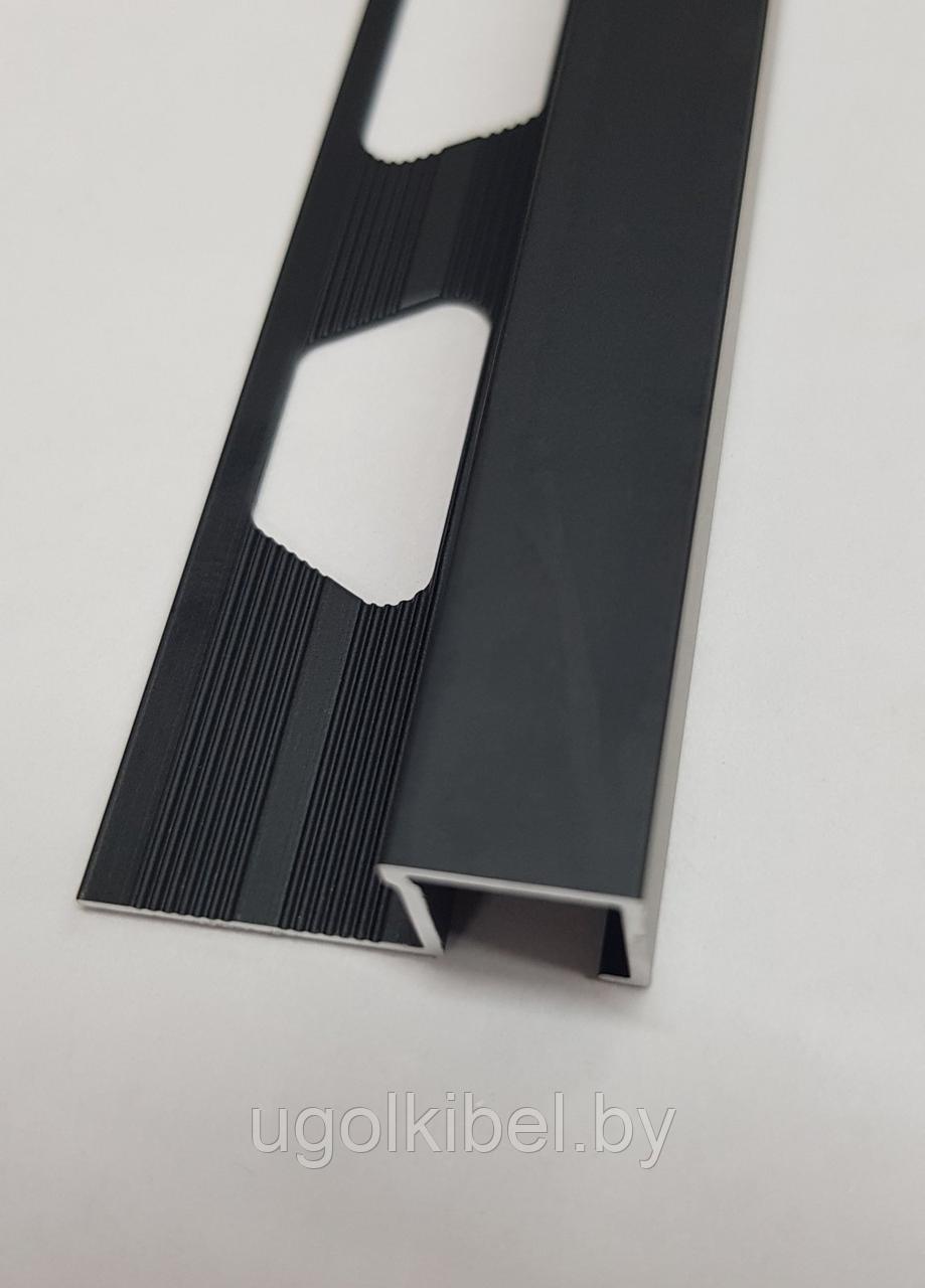 Квадратный профиль для плитки алюминиевый 10 мм, Черный матовый 270 см - фото 3 - id-p215053646