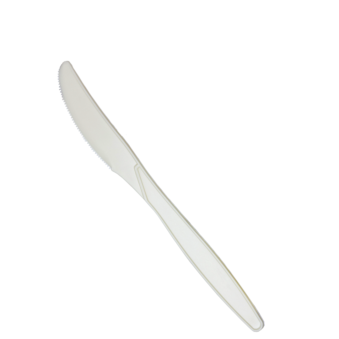 Нож 190мм белый, кукурузный крахмал в инд.упаковке, (300шт) - фото 2 - id-p215060375