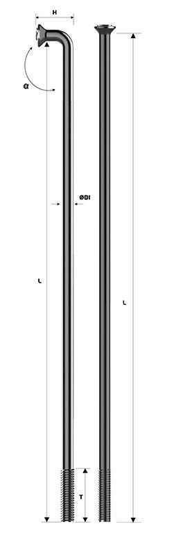 Спица Pillar P14x252 мм, J-bend, чёрная
