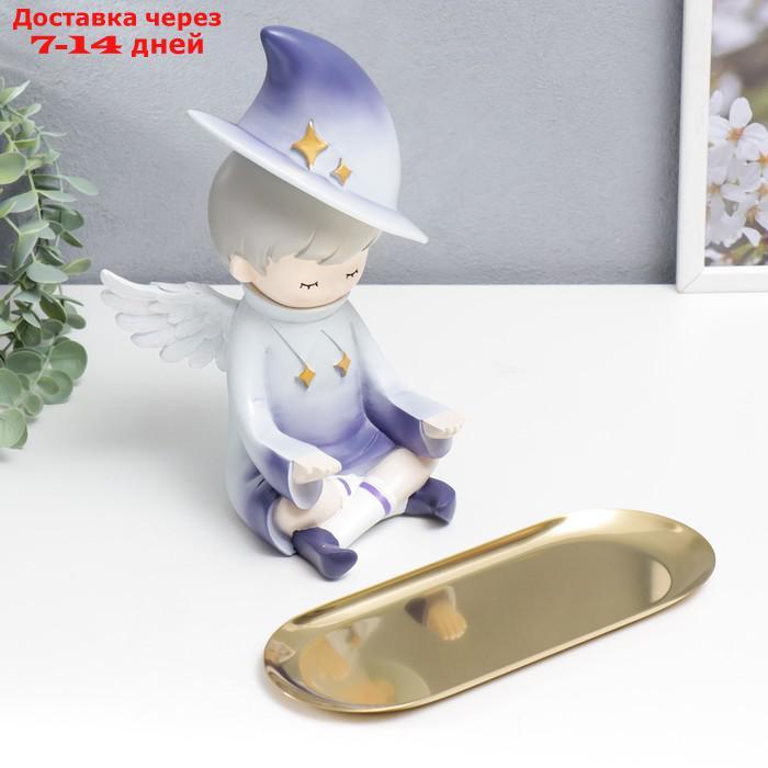 Сувенир полистоун подставка "Малыш-ангел в колпаке со звёздами" 24х17,8 см - фото 5 - id-p215042976