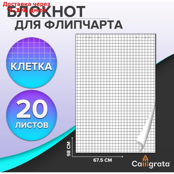 Блокнот д/флипчарта 20л 67,5*98см клетка, 92%, 80г/м2, Calligrata