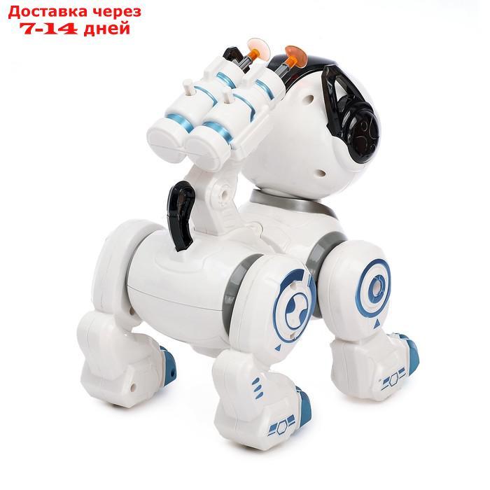 Робот-игрушка "Собака Рокки", стреляет, световые эффекты, работает от батареек, цвет синий - фото 3 - id-p215038941