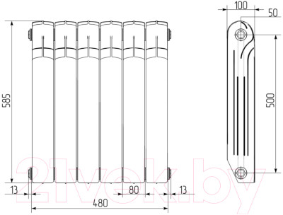 Радиатор биметаллический Royal Thermo Indigo Super+ 500 - фото 5 - id-p215068850