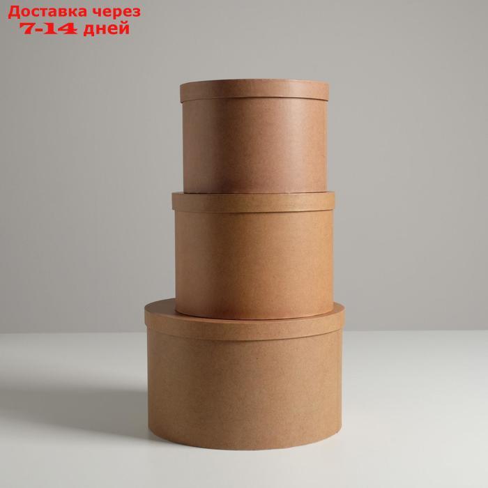Набор шляпных коробок для цветов 3 в 1 "Крафт", 18 × 13 см - 25 × 15 см - фото 5 - id-p215040548