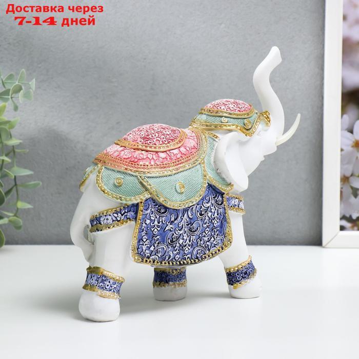 Сувенир полистоун "Индийский слон в цветной попоне с узорами" 19,5х19,5х7,8 см - фото 2 - id-p215039084