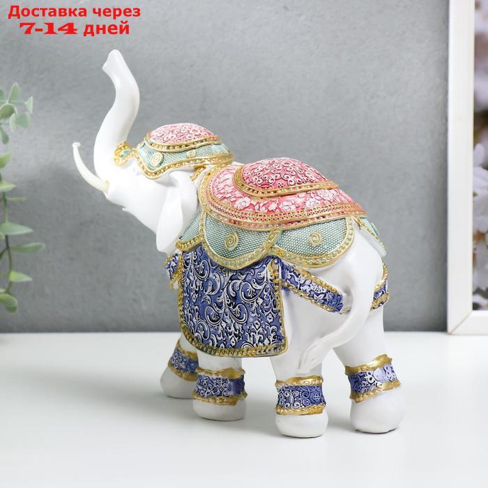Сувенир полистоун "Индийский слон в цветной попоне с узорами" 19,5х19,5х7,8 см - фото 4 - id-p215039084