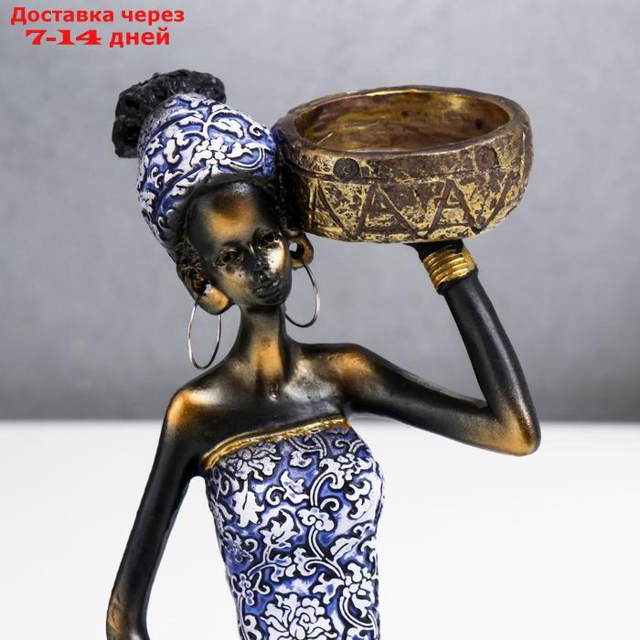 Сувенир полистоун "Африканка Амади" синее платье с узорами МИКС 19х11х7,7 см - фото 5 - id-p215039185
