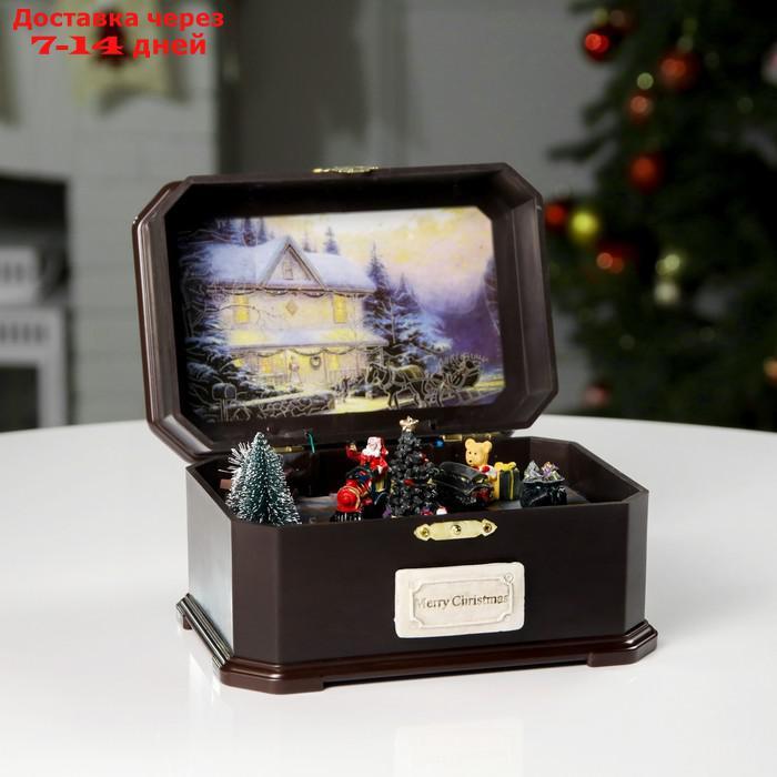 Фигура светодиодная "Дед мороз на поезде" 20x14x12 см, USB, AAx3, Т/БЕЛЫЙ - фото 3 - id-p215042279