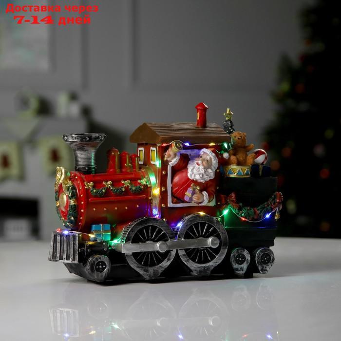 Фигура светодиодная "Поезд с Дедом Морозом" 26.5x12.5x19.5 см, USB, AAx3, МУЛЬТИ - фото 1 - id-p215042280