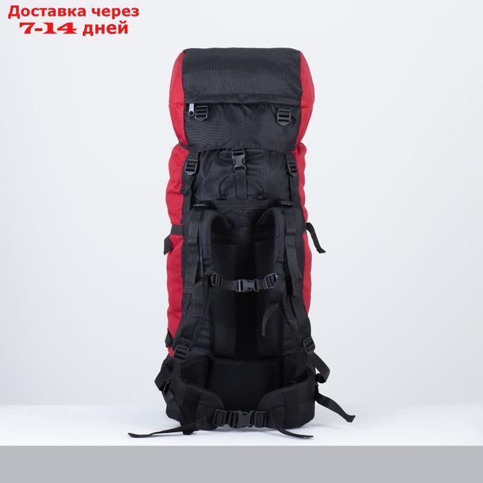 Рюкзак туристический, 90 л, отдел на шнурке, наружный карман, 2 боковые сетки, цвет чёрный - фото 2 - id-p215039343